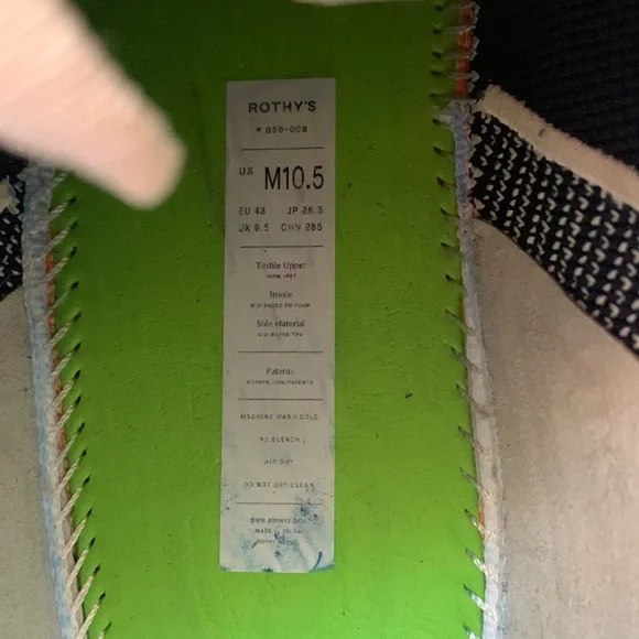 Rothy’s The RS01 Sneaker Panther Men’s Size 10.5 White & Blue Casual Shoes - Picture 13 of 14